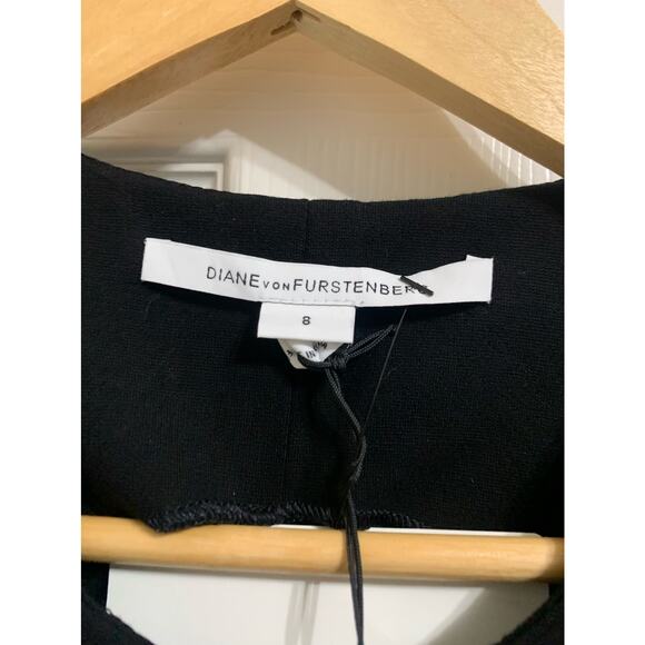 Diane VonFurstenberg Catherine black shift dress size 8 #D5338166T12 NEW - Picture 2 of 8